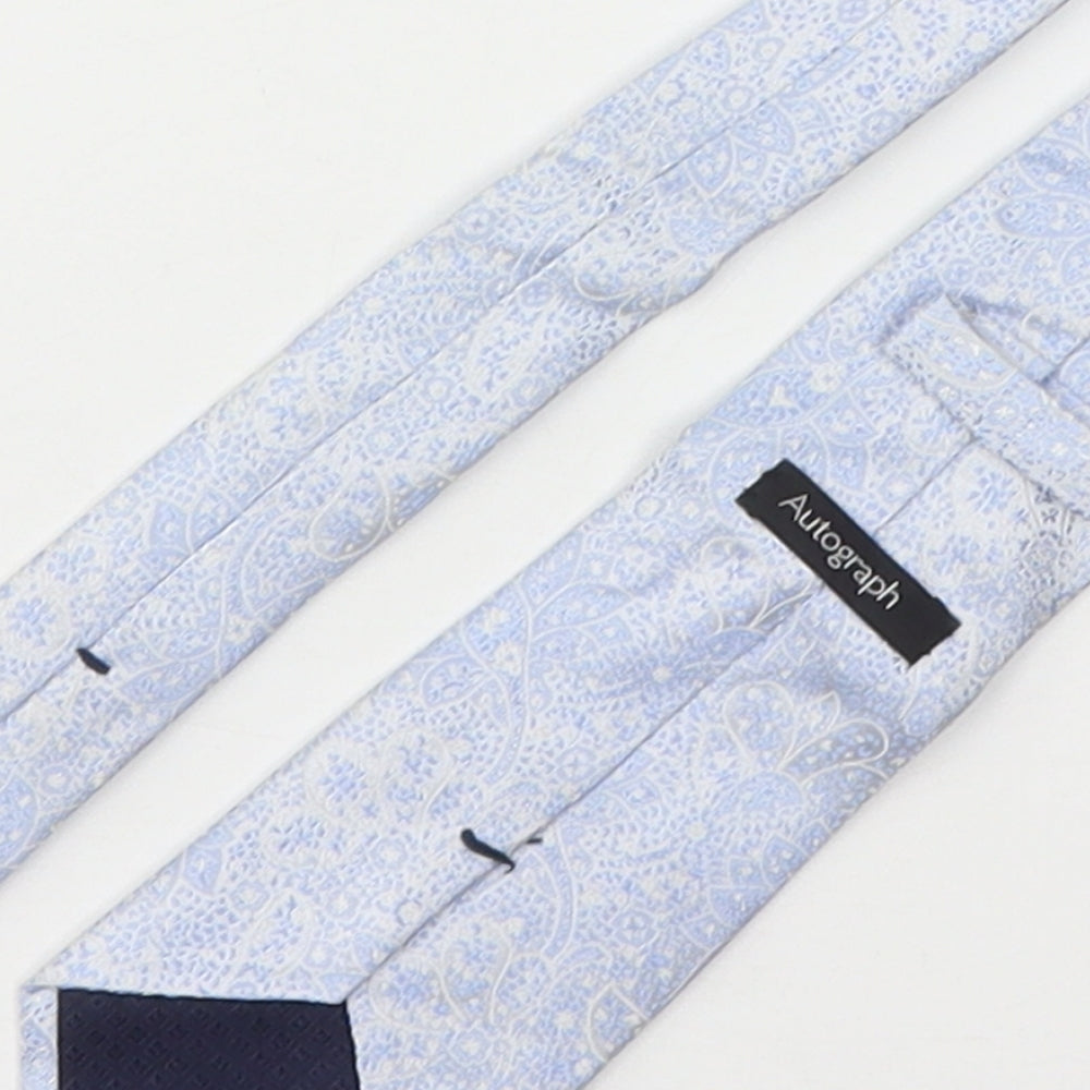 Marks and Spencer Mens Blue Paisley Silk Pointed Tie One Size