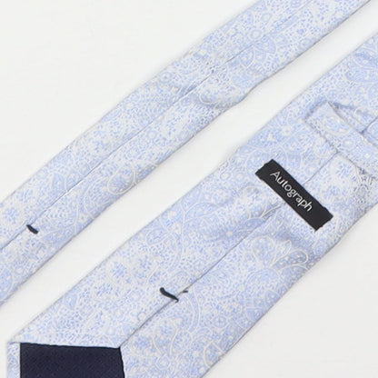 Marks and Spencer Mens Blue Paisley Silk Pointed Tie One Size