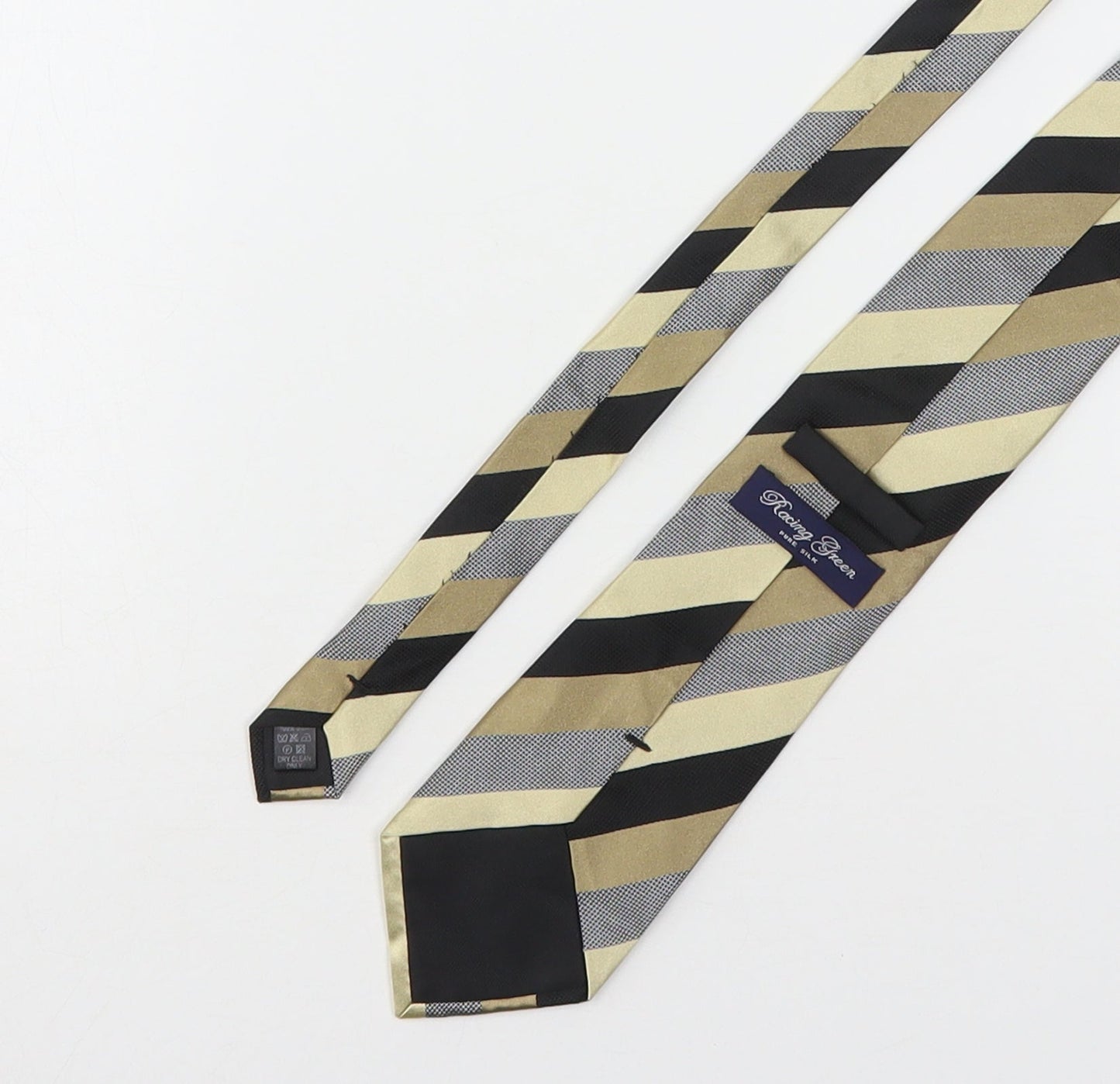 Racing Green  Mens Multicoloured Striped Silk Pointed Tie One Size