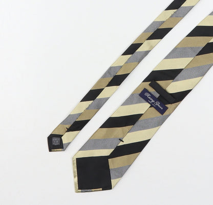 Racing Green  Mens Multicoloured Striped Silk Pointed Tie One Size
