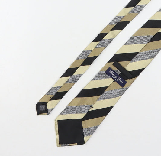 Racing Green  Mens Multicoloured Striped Silk Pointed Tie One Size