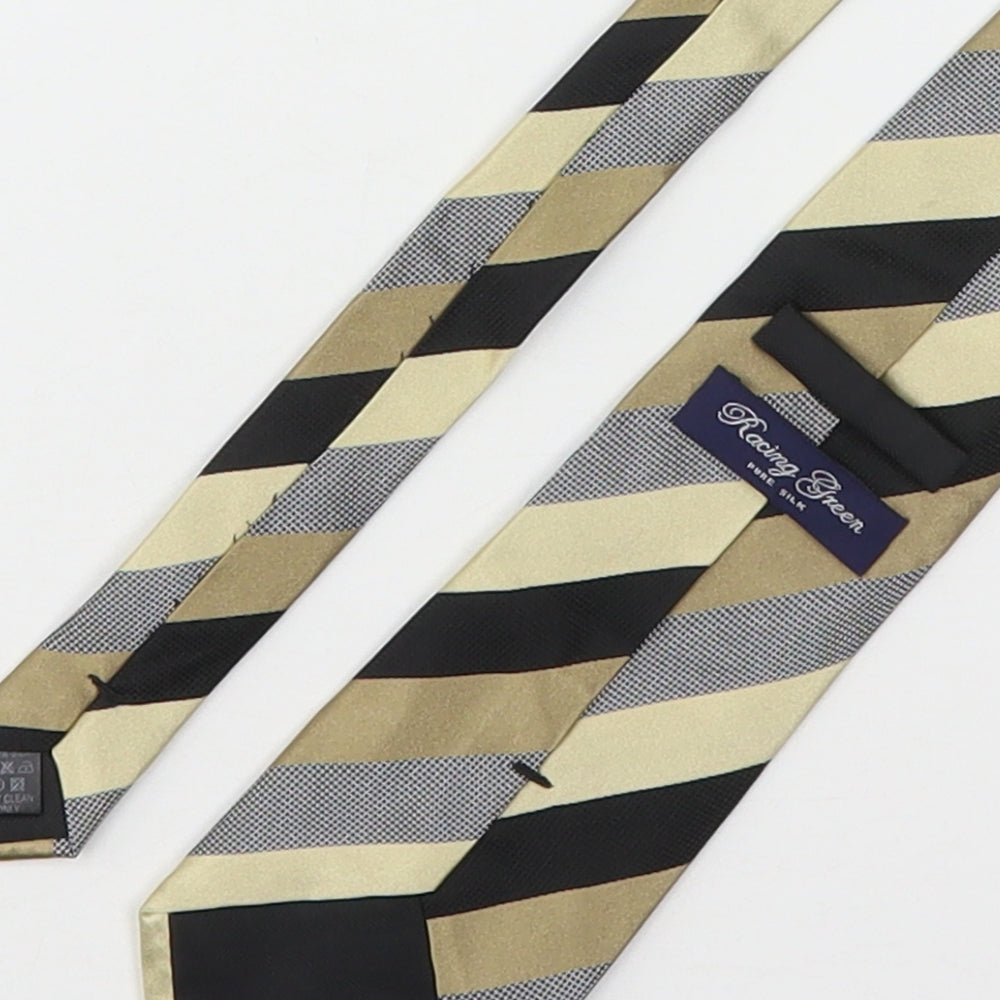 Racing Green  Mens Multicoloured Striped Silk Pointed Tie One Size