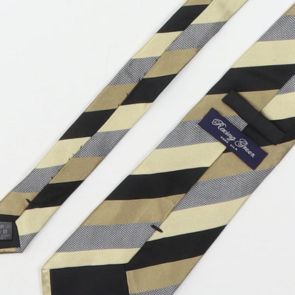 Racing Green  Mens Multicoloured Striped Silk Pointed Tie One Size