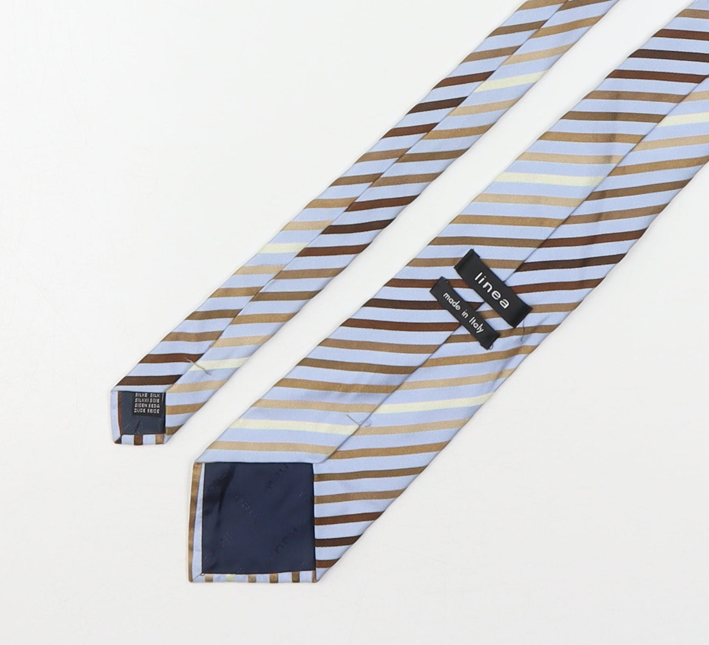 Linea Mens Multicoloured Striped Silk Pointed Tie One Size