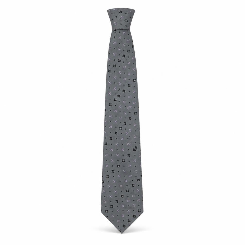 Mens John Lewis Grey Floral  Pointed Tie
