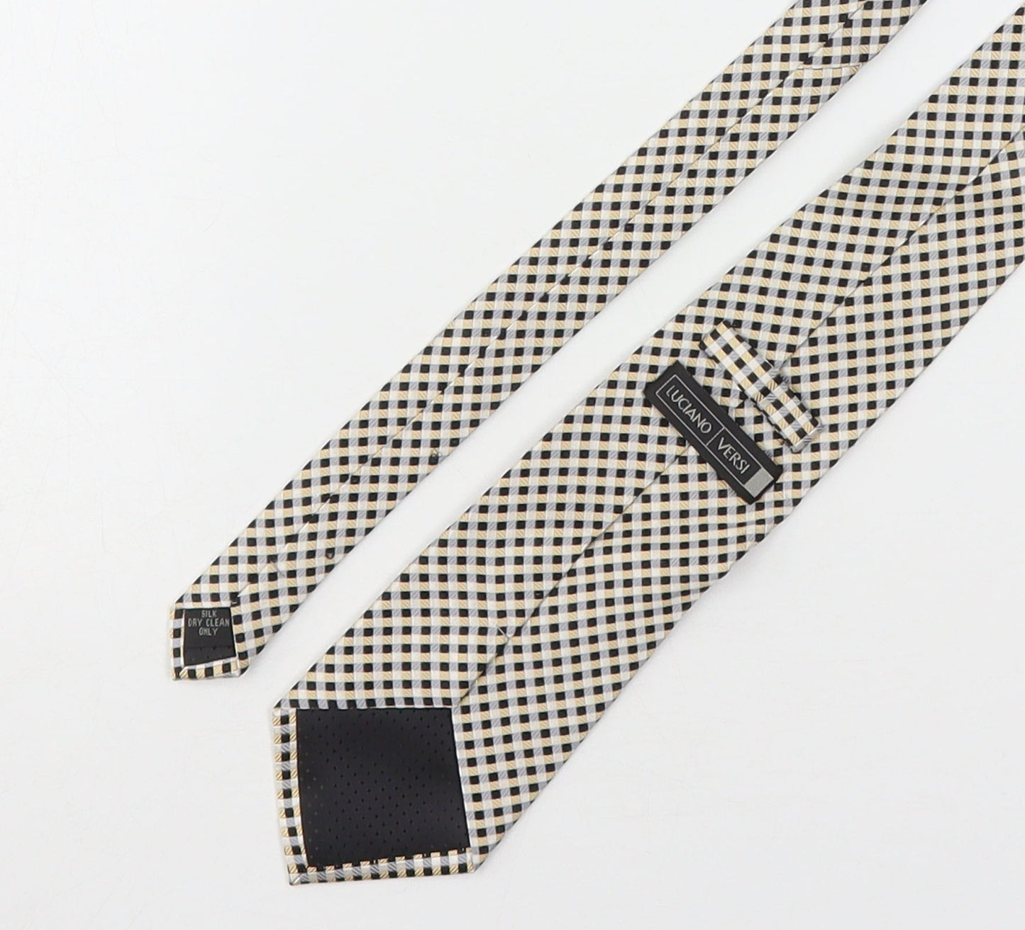 Luciano Versi Mens Multicoloured Plaids & Checks Silk Pointed Tie One Size