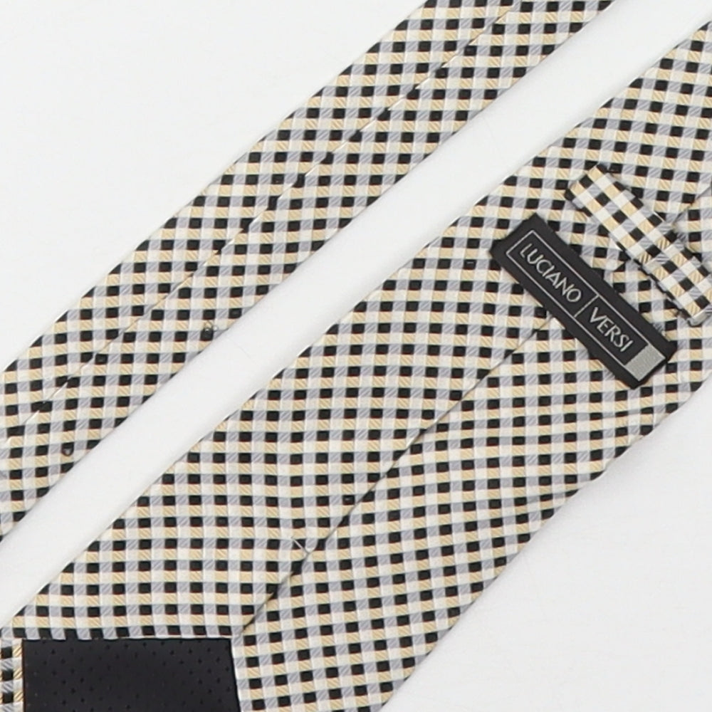 Luciano Versi Mens Multicoloured Plaids & Checks Silk Pointed Tie One Size