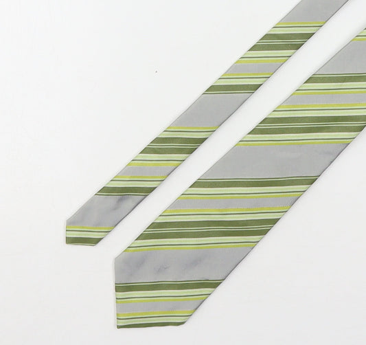 Michelsons Mens Multicoloured Striped Silk Pointed Tie One Size