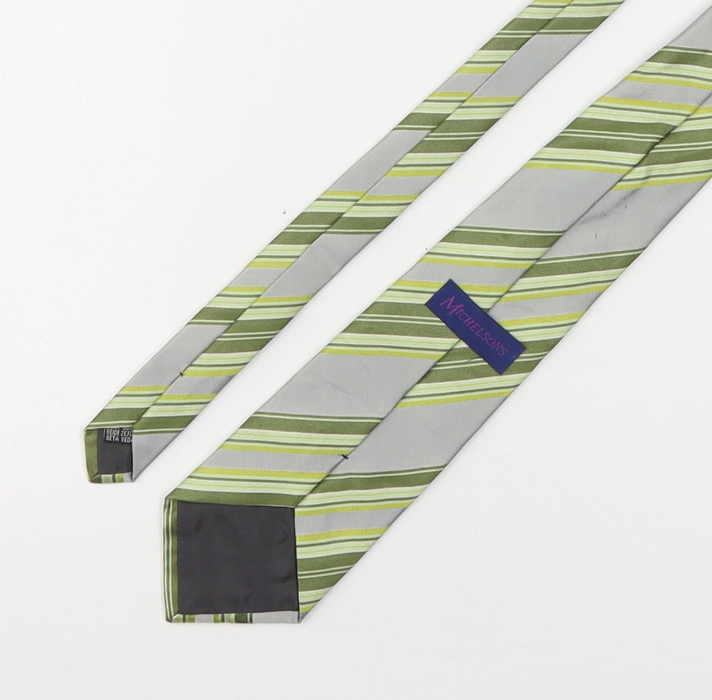 Michelsons Mens Multicoloured Striped Silk Pointed Tie One Size