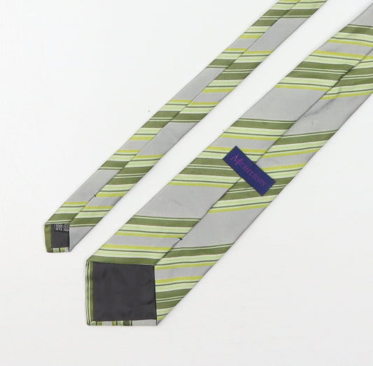 Michelsons Mens Multicoloured Striped Silk Pointed Tie One Size