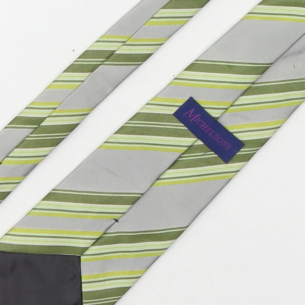Michelsons Mens Multicoloured Striped Silk Pointed Tie One Size
