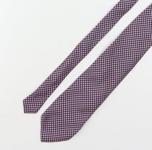 Michaelis Mens Multicoloured Houndstooth Silk Pointed Tie One Size