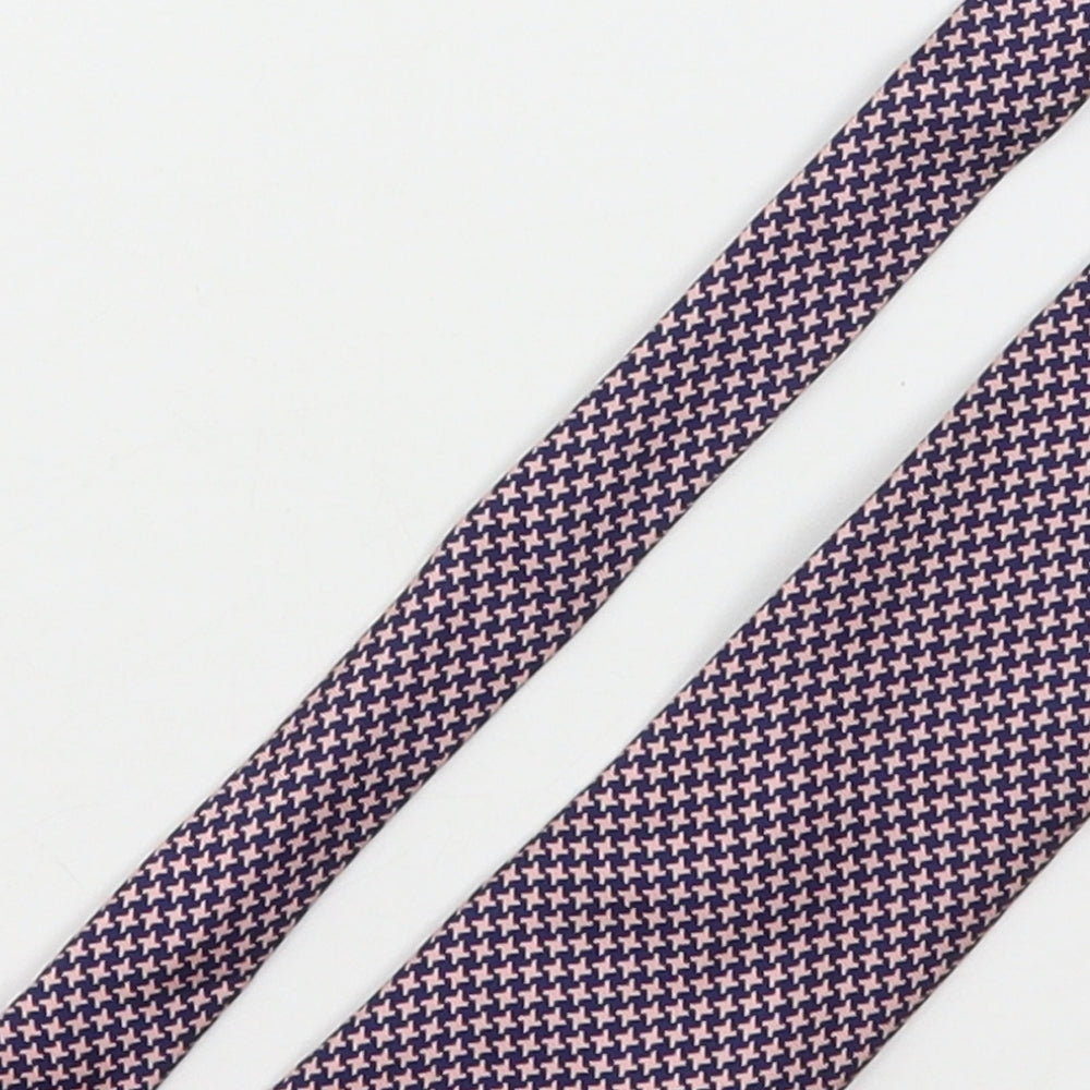Michaelis Mens Multicoloured Houndstooth Silk Pointed Tie One Size