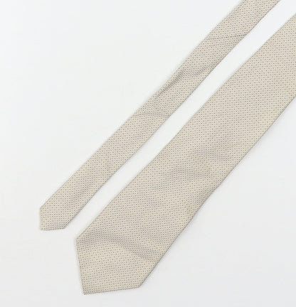Marks and Spencer Mens Beige Geometric Silk Pointed Tie One Size