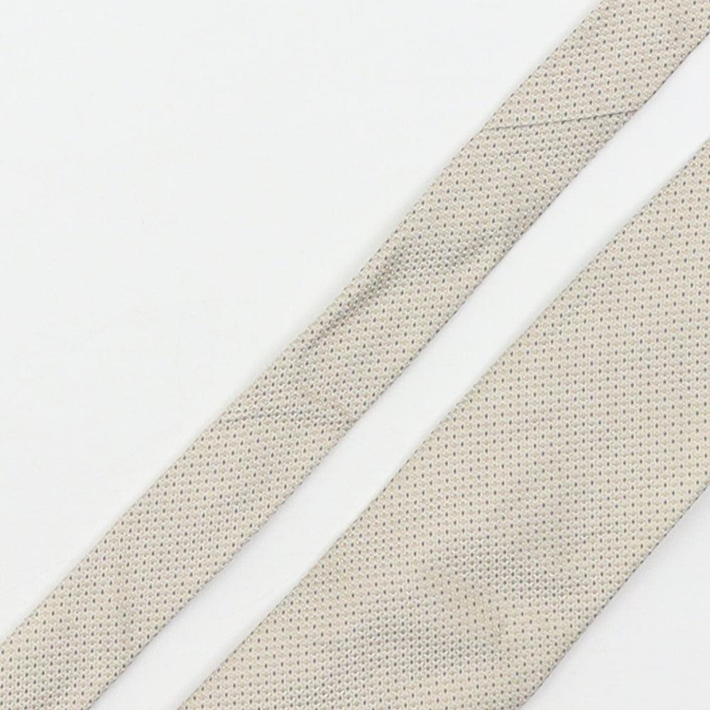 Marks and Spencer Mens Beige Geometric Silk Pointed Tie One Size
