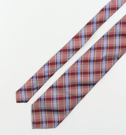 Marks and Spencer Mens Multicoloured Plaids & Checks Silk Pointed Tie One Size