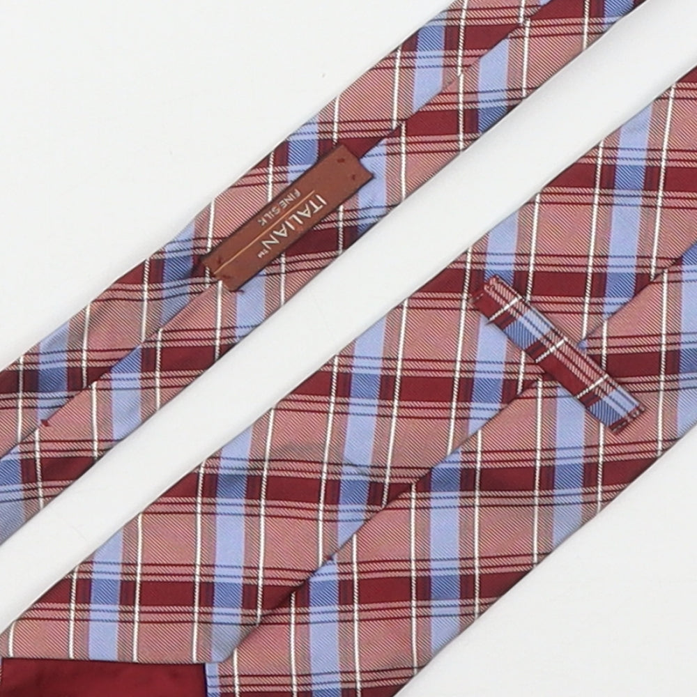 Marks and Spencer Mens Multicoloured Plaids & Checks Silk Pointed Tie One Size