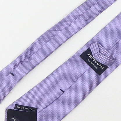Profuomo Mens Purple Plaids & Checks Silk Pointed Tie One Size