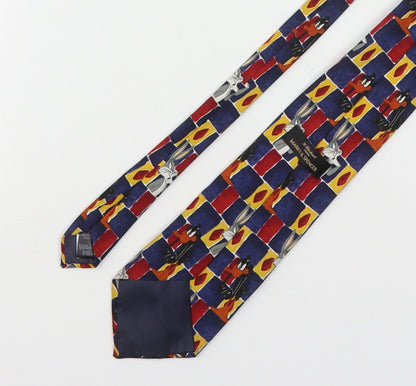 Marks and Spencer Mens Multicoloured Plaids & Checks Polyester Pointed Tie One Size - Looney Tunes