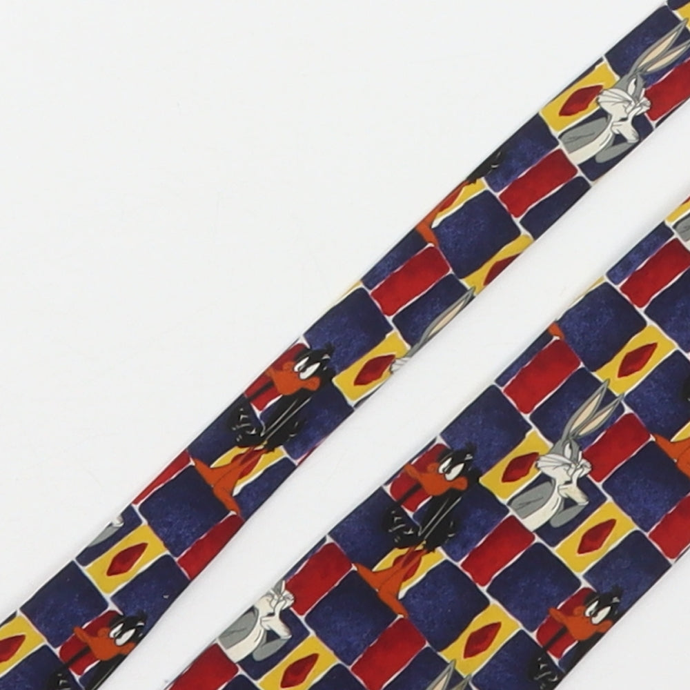Marks and Spencer Mens Multicoloured Plaids & Checks Polyester Pointed Tie One Size - Looney Tunes