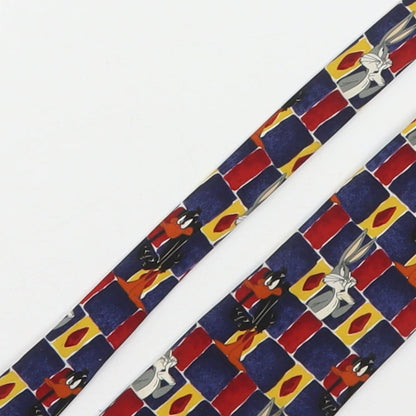 Marks and Spencer Mens Multicoloured Plaids & Checks Polyester Pointed Tie One Size - Looney Tunes