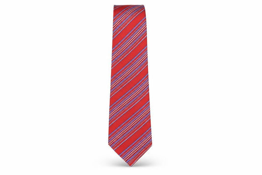 Axe Mod Mens Multicoloured Striped Silk Pointed Tie One Size