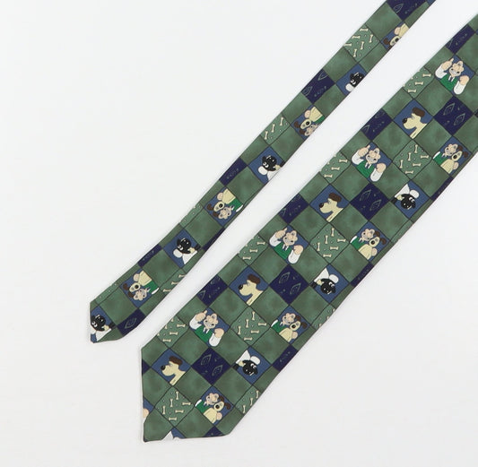 Marks and Spencer Mens Multicoloured Plaids & Checks Polyester Pointed Tie One Size - Wallace And Gromit