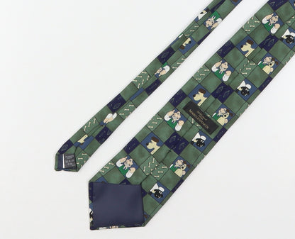 Marks and Spencer Mens Multicoloured Plaids & Checks Polyester Pointed Tie One Size - Wallace And Gromit