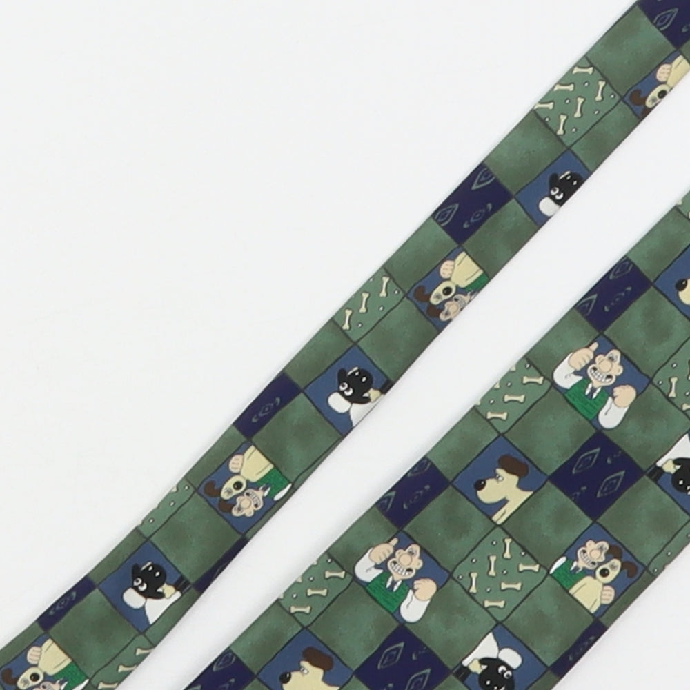 Marks and Spencer Mens Multicoloured Plaids & Checks Polyester Pointed Tie One Size - Wallace And Gromit