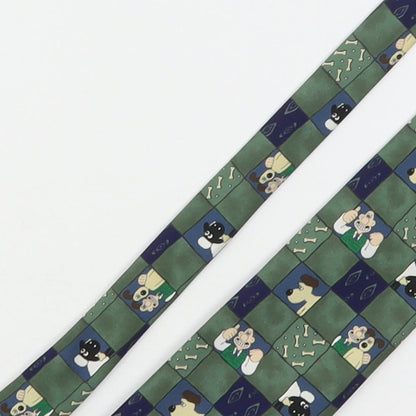 Marks and Spencer Mens Multicoloured Plaids & Checks Polyester Pointed Tie One Size - Wallace And Gromit