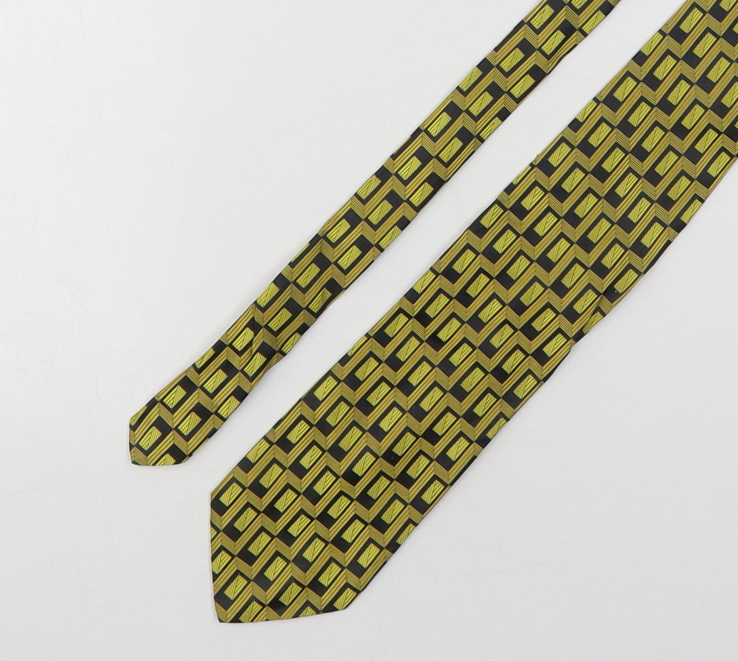 Emilio Lanzetti Mens Multicoloured Geometric Silk Pointed Tie One Size