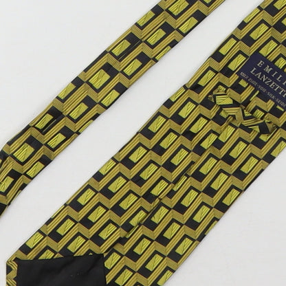 Emilio Lanzetti Mens Multicoloured Geometric Silk Pointed Tie One Size