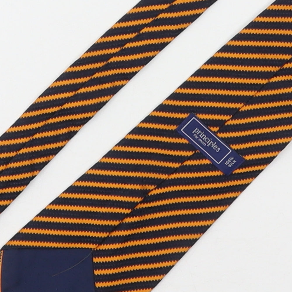 Principles  Mens Multicoloured Striped Silk Pointed Tie One Size