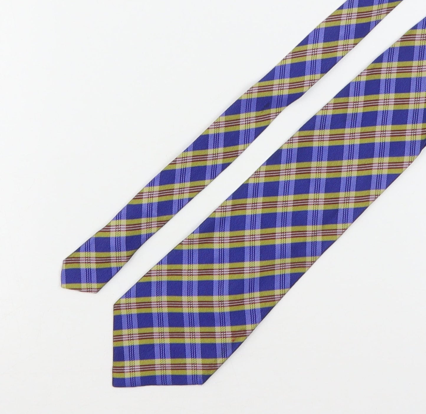 Jonelle Mens Multicoloured Plaids & Checks Silk Pointed Tie One Size