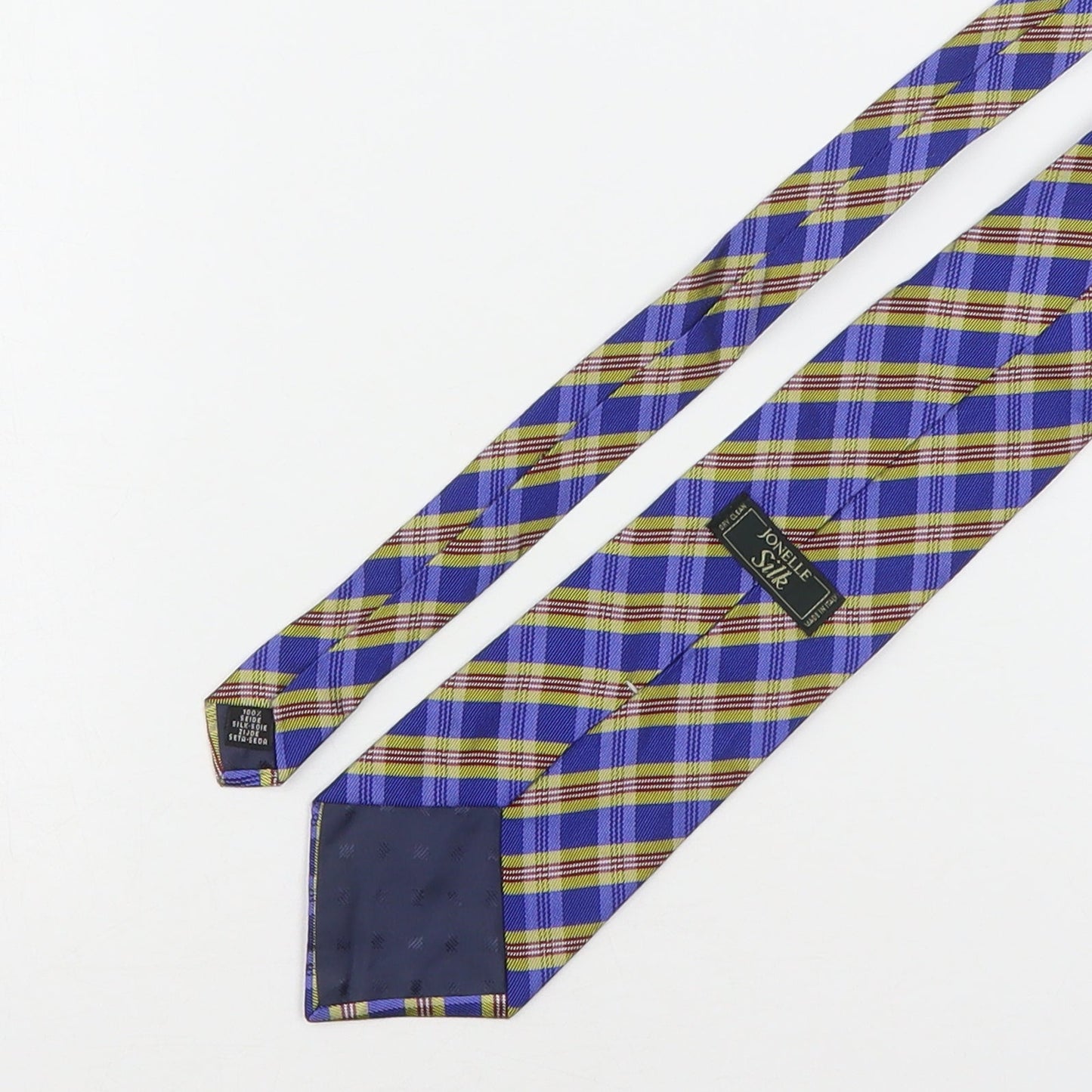 Jonelle Mens Multicoloured Plaids & Checks Silk Pointed Tie One Size