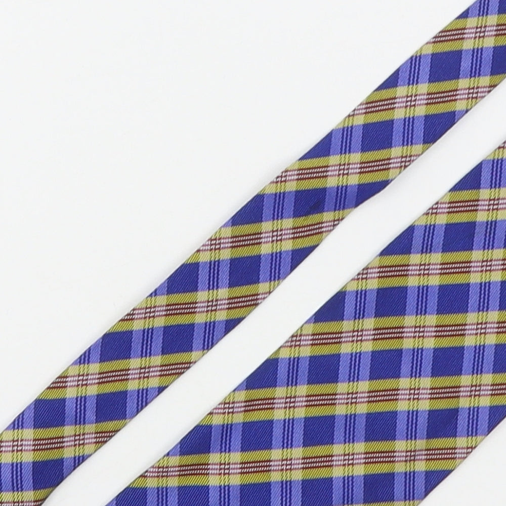 Jonelle Mens Multicoloured Plaids & Checks Silk Pointed Tie One Size