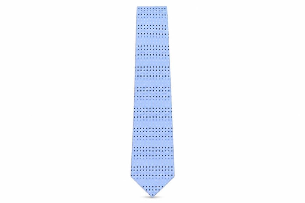 Mens Lloyd Attree & Smith Blue Geometric  Pointed Tie
