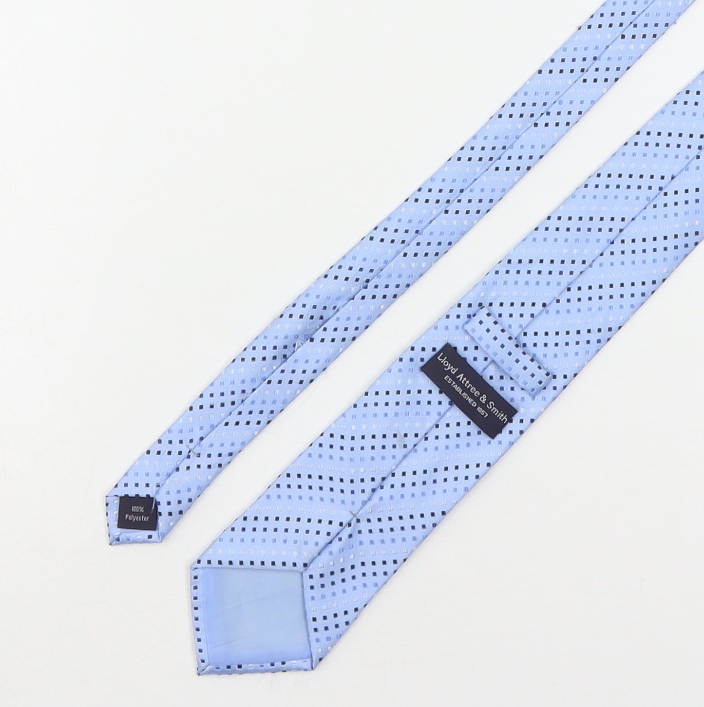 Lloyd Attree & Smith Mens Blue Geometric Polyester Pointed Tie One Size