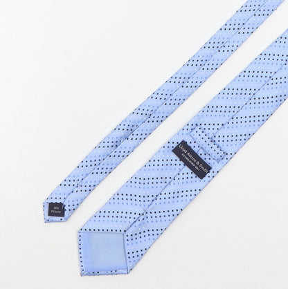 Lloyd Attree & Smith Mens Blue Geometric Polyester Pointed Tie One Size