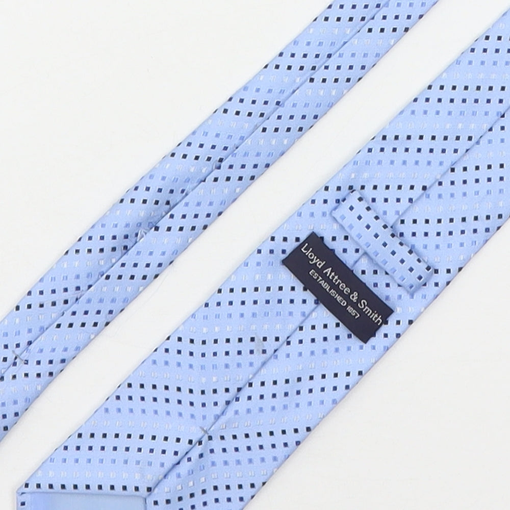 Lloyd Attree & Smith Mens Blue Geometric Polyester Pointed Tie One Size