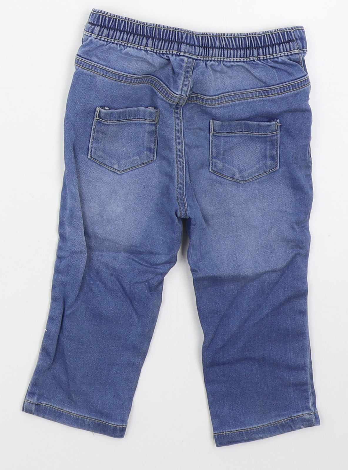F&F Girls Blue  Cotton  Jeans Size 9-12 Months  Button