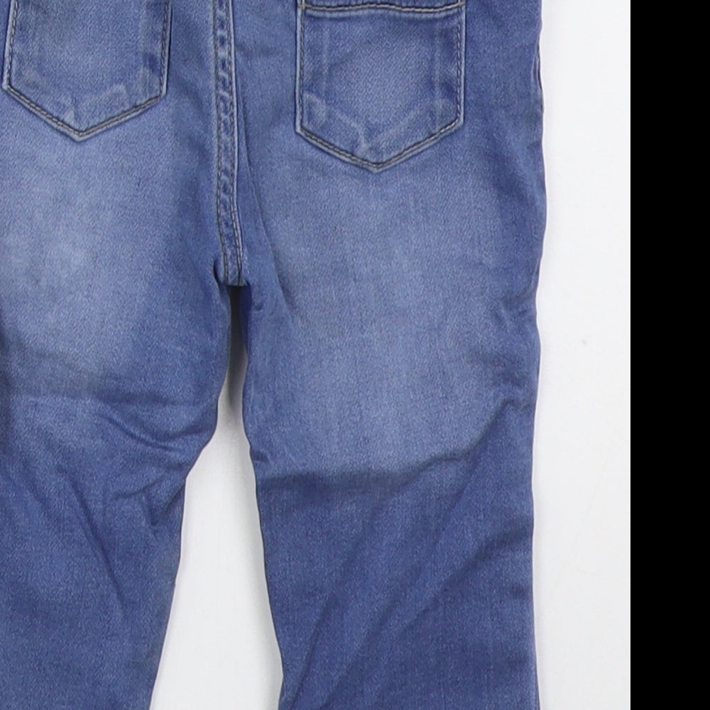 F&F Girls Blue  Cotton  Jeans Size 9-12 Months  Button