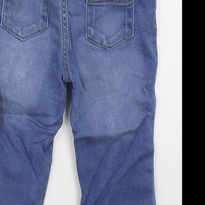F&F Girls Blue  Cotton  Jeans Size 9-12 Months  Button
