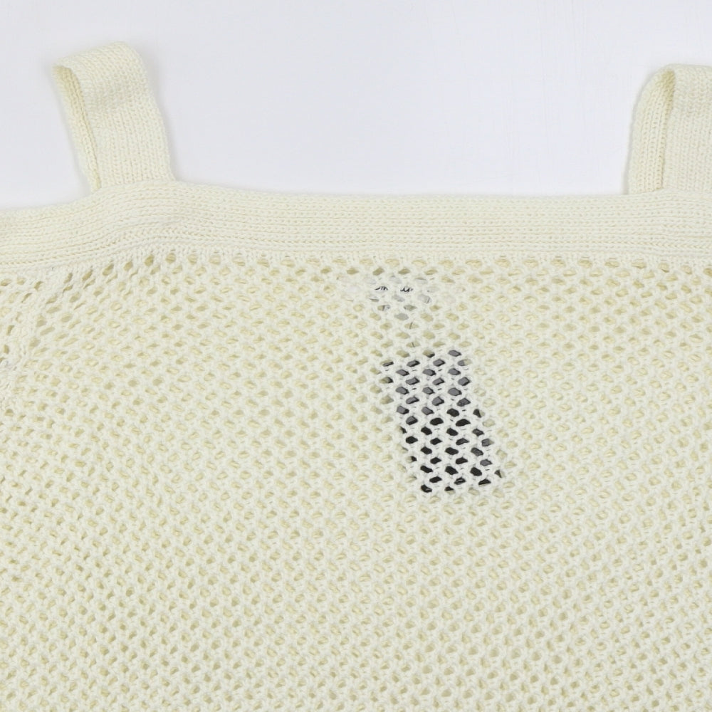 Simply Be Womens Ivory Square Neck  Acrylic Pullover Jumper Size 16