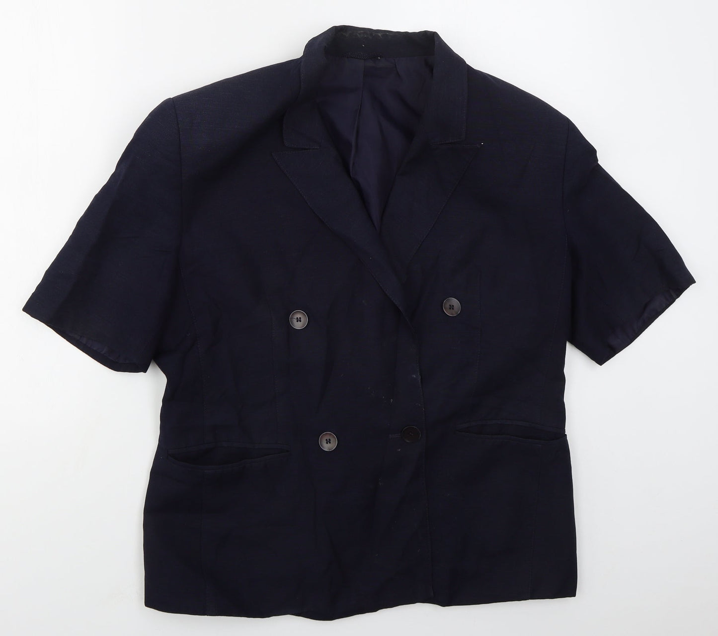 St Michael Womens Blue  Viscose Jacket Suit Jacket Size 16