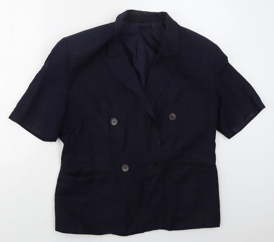 St Michael Womens Blue  Viscose Jacket Suit Jacket Size 16