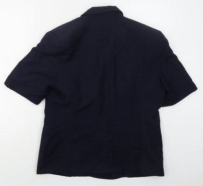 St Michael Womens Blue  Viscose Jacket Suit Jacket Size 16