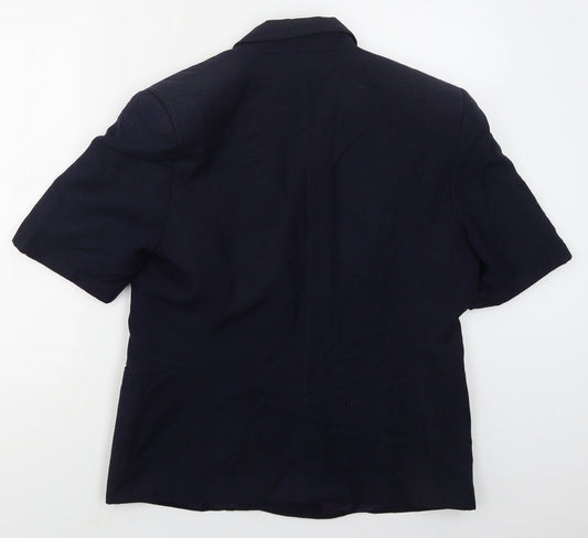 St Michael Womens Blue  Viscose Jacket Suit Jacket Size 16