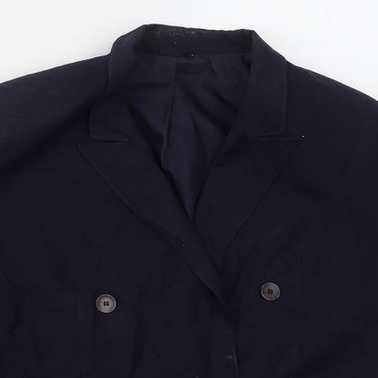 St Michael Womens Blue  Viscose Jacket Suit Jacket Size 16