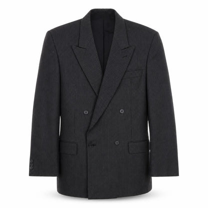 Skopes Mens Grey Striped Polyester Jacket Suit Jacket Size 38